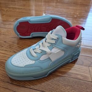 Christian Louboutin Sky Blue and White Sneakers